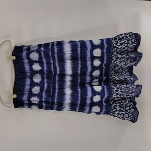 Bohemian Cafe's tiered midi skirt size 2X tie dyed look flowy lightweight tie